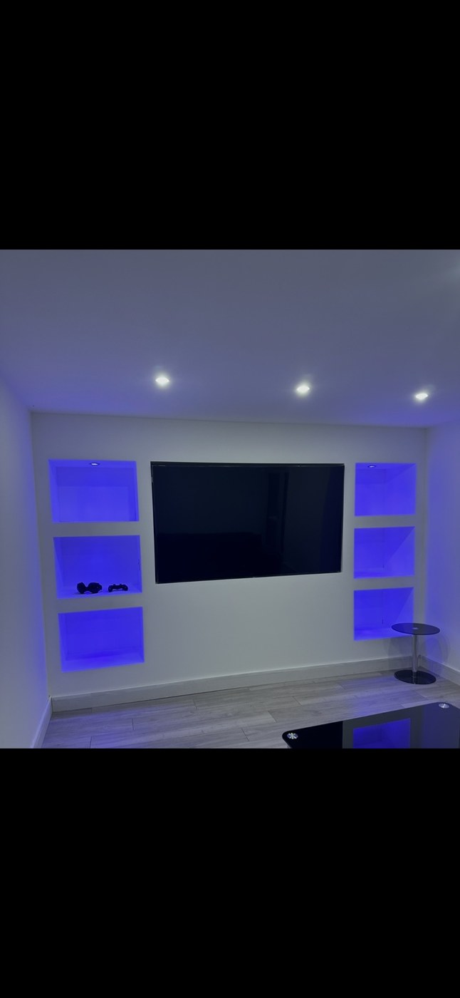 Blue LED media wall